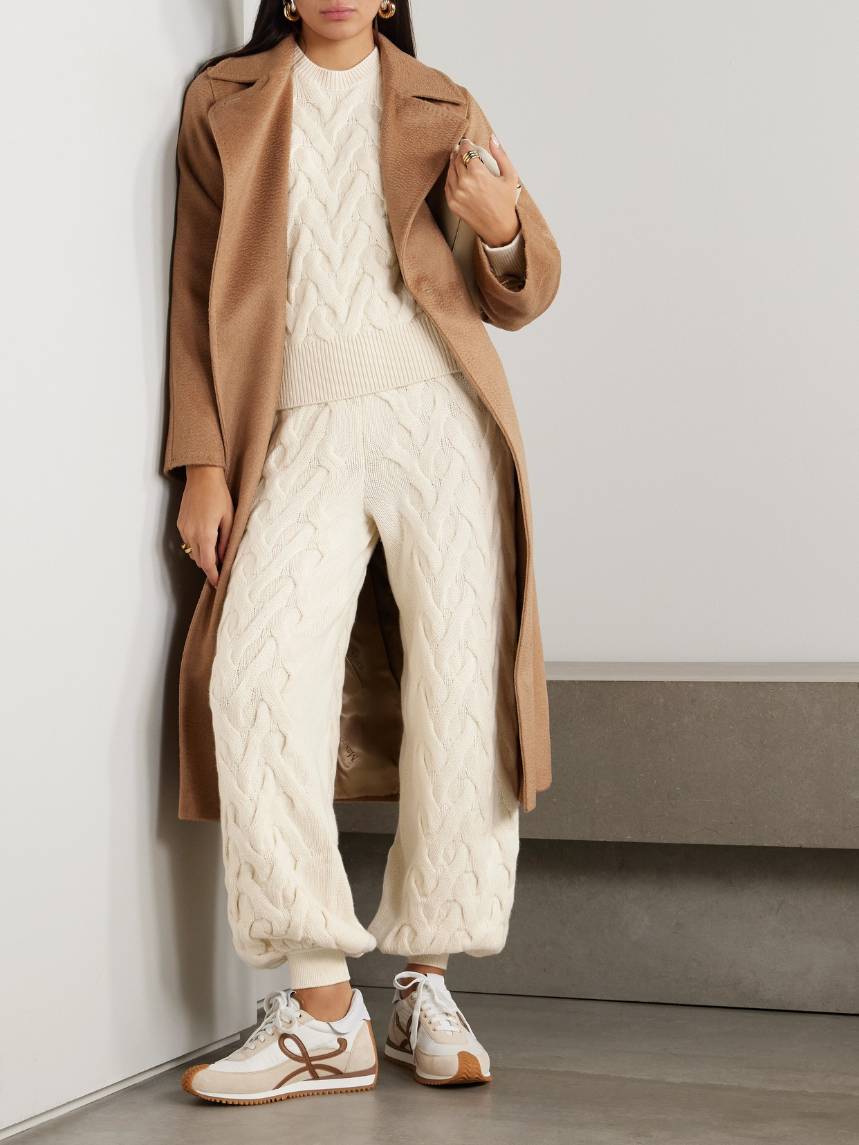 Loro Piana Cable-knit Cashmere Sweater In Cream