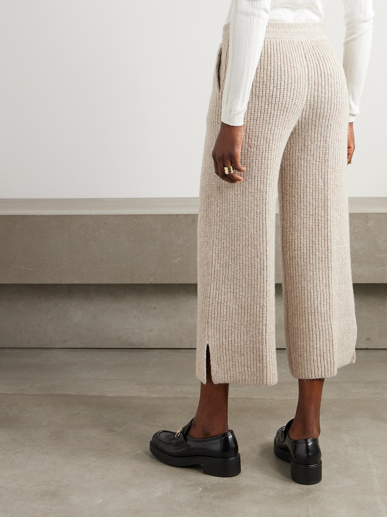 Loro Piana Valduggia Cropped Cashmere Pants In Brown