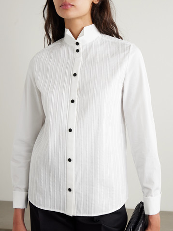 Loro Piana Hadiya pleated cotton-poplin shirt