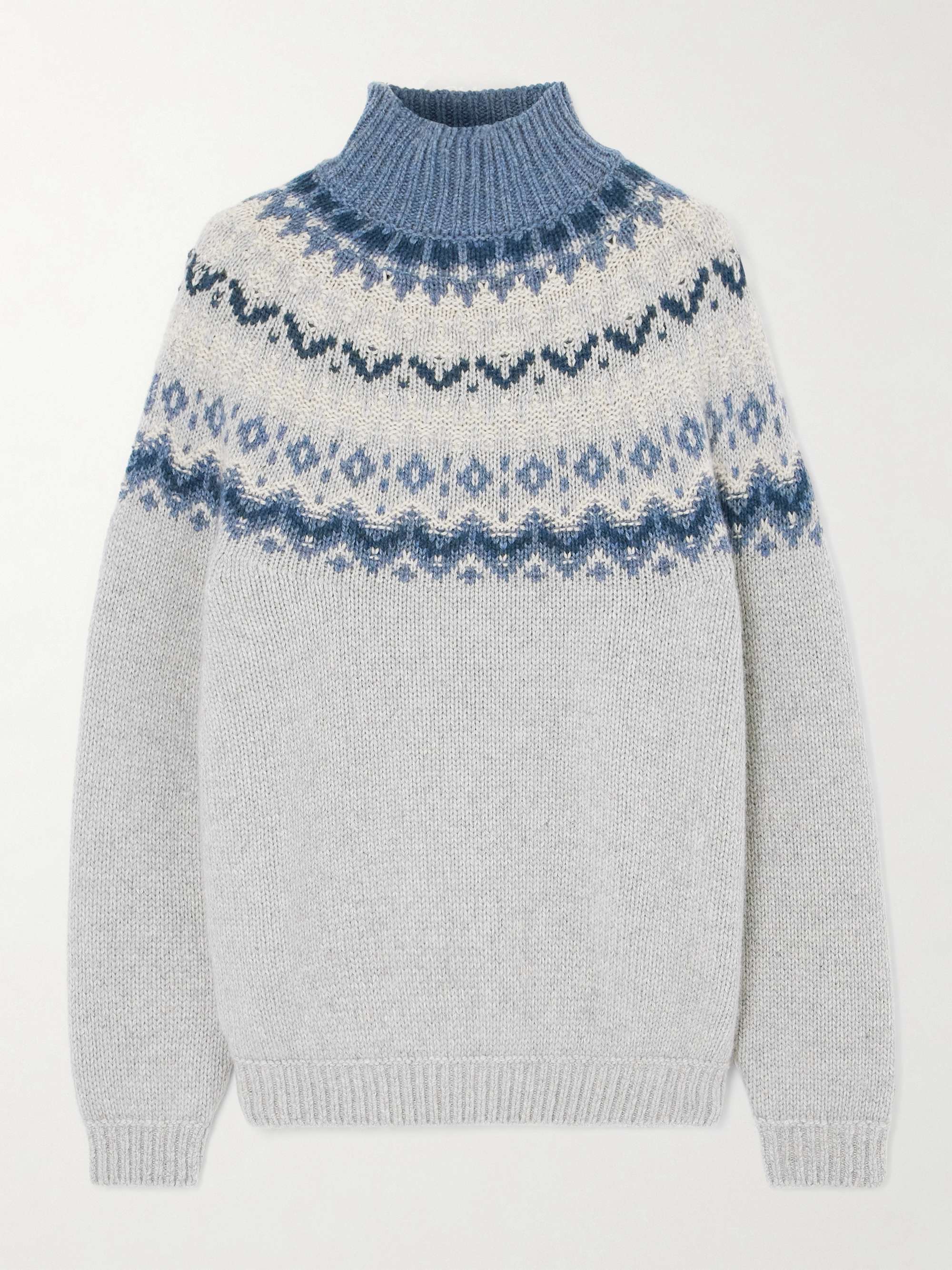 LORO PIANA Jacquard-knit cashmere turtleneck sweater | NET-A