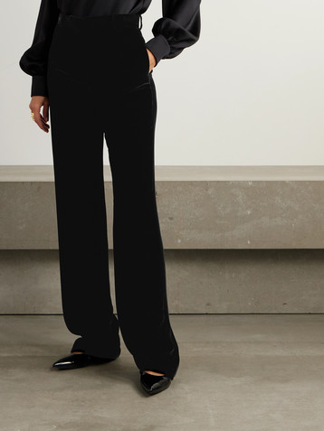 Loro Piana Goldie velvet wide-leg pants