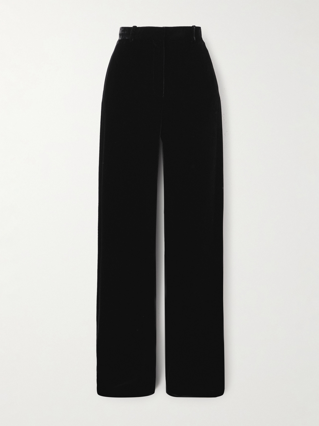 Loro Piana Goldie Velvet Wide-leg Pants In Black