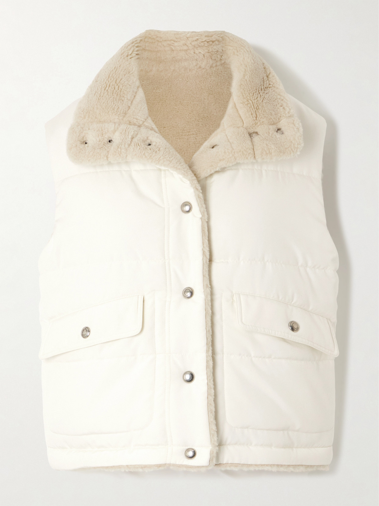 Loro Piana Leone Quilted Silk-shell Vest In Off-white