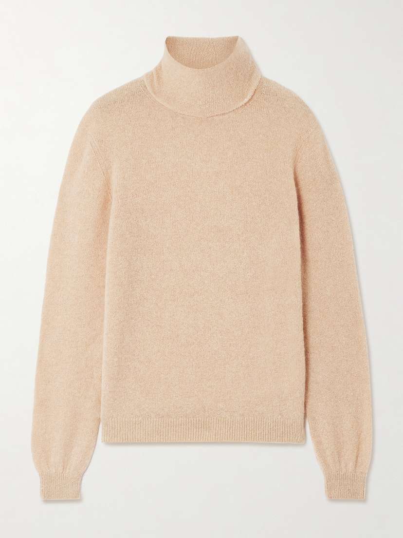 Loro Piana Cashmere And Silk-blend Bouclé Turtleneck Sweater