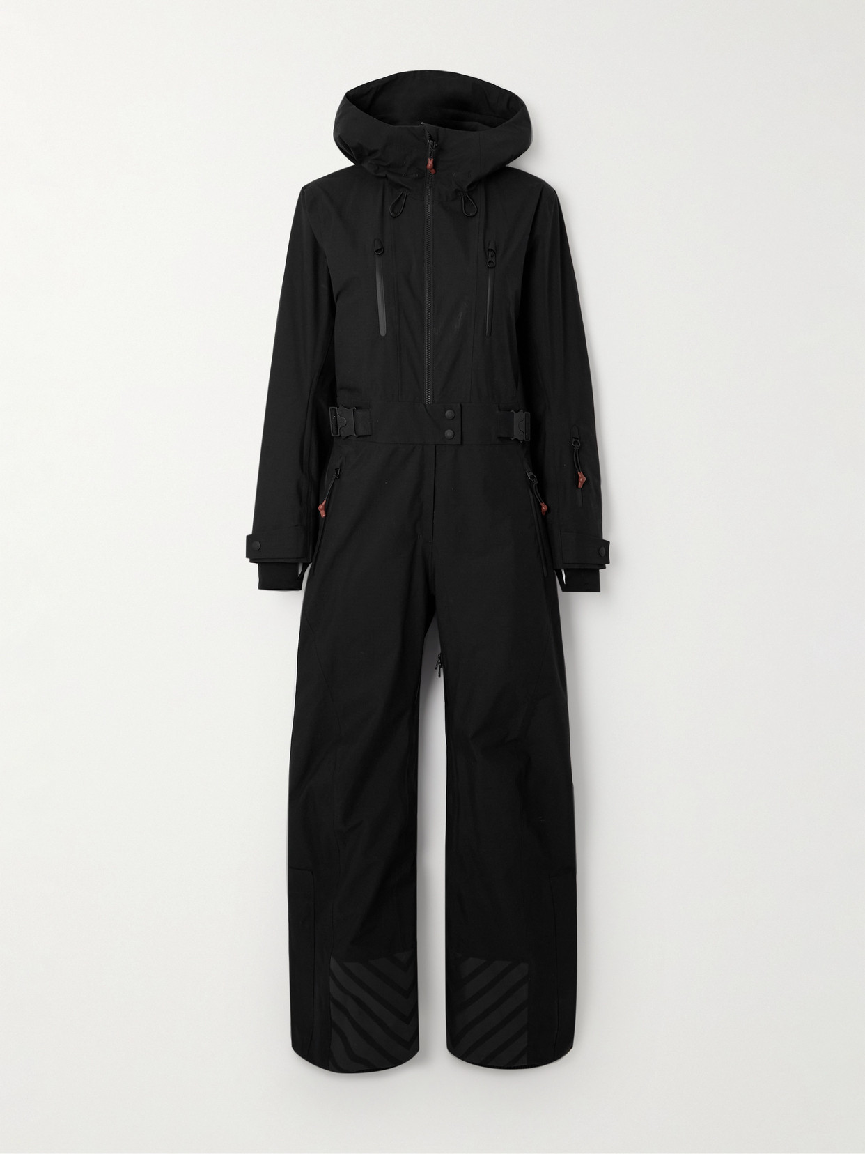 Loro Piana Belted Cotton-blend Ripstop Hooded Ski Suit In Black