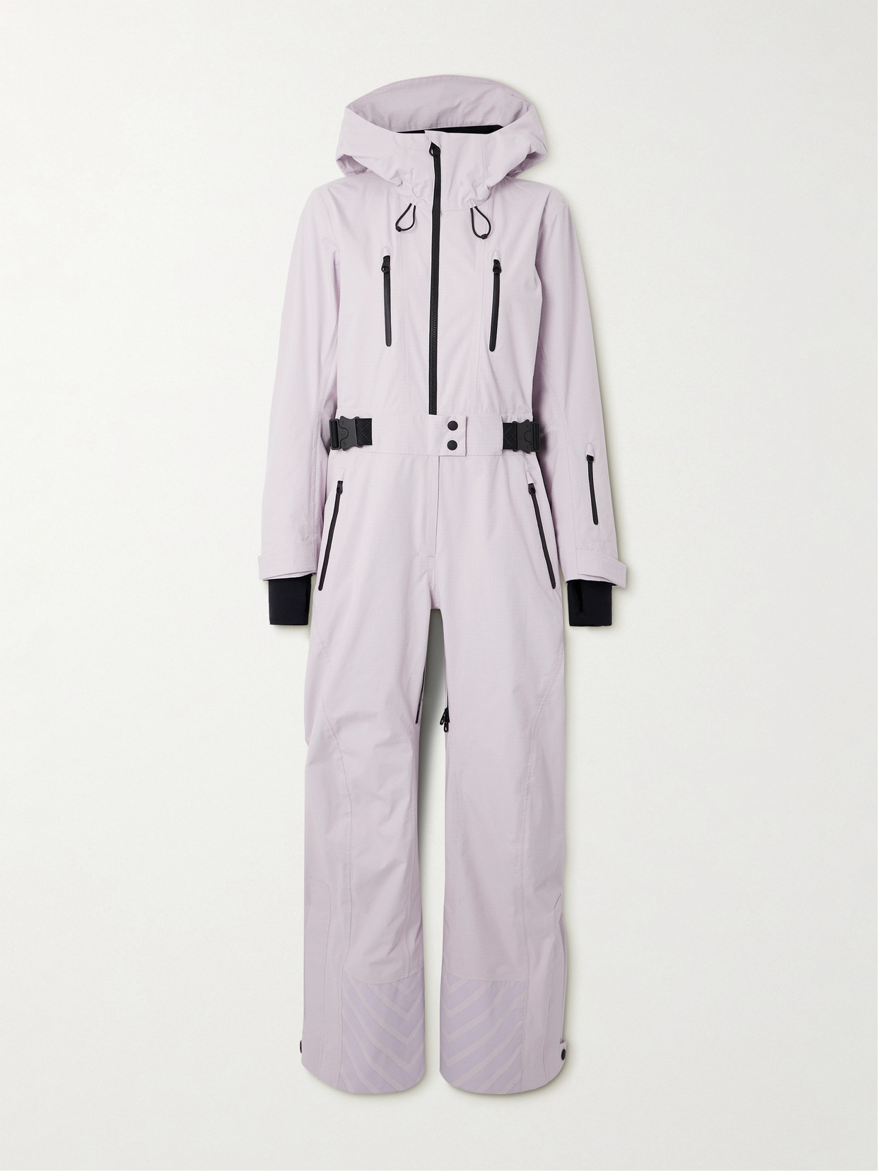 Loro Piana Belted Cotton-blend Ripstop Hooded Ski Suit In Purple
