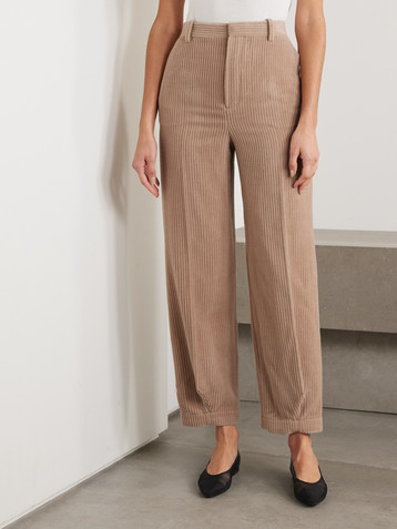 Loro Piana Cropped cotton and cashmere-blend corduroy tapered pants