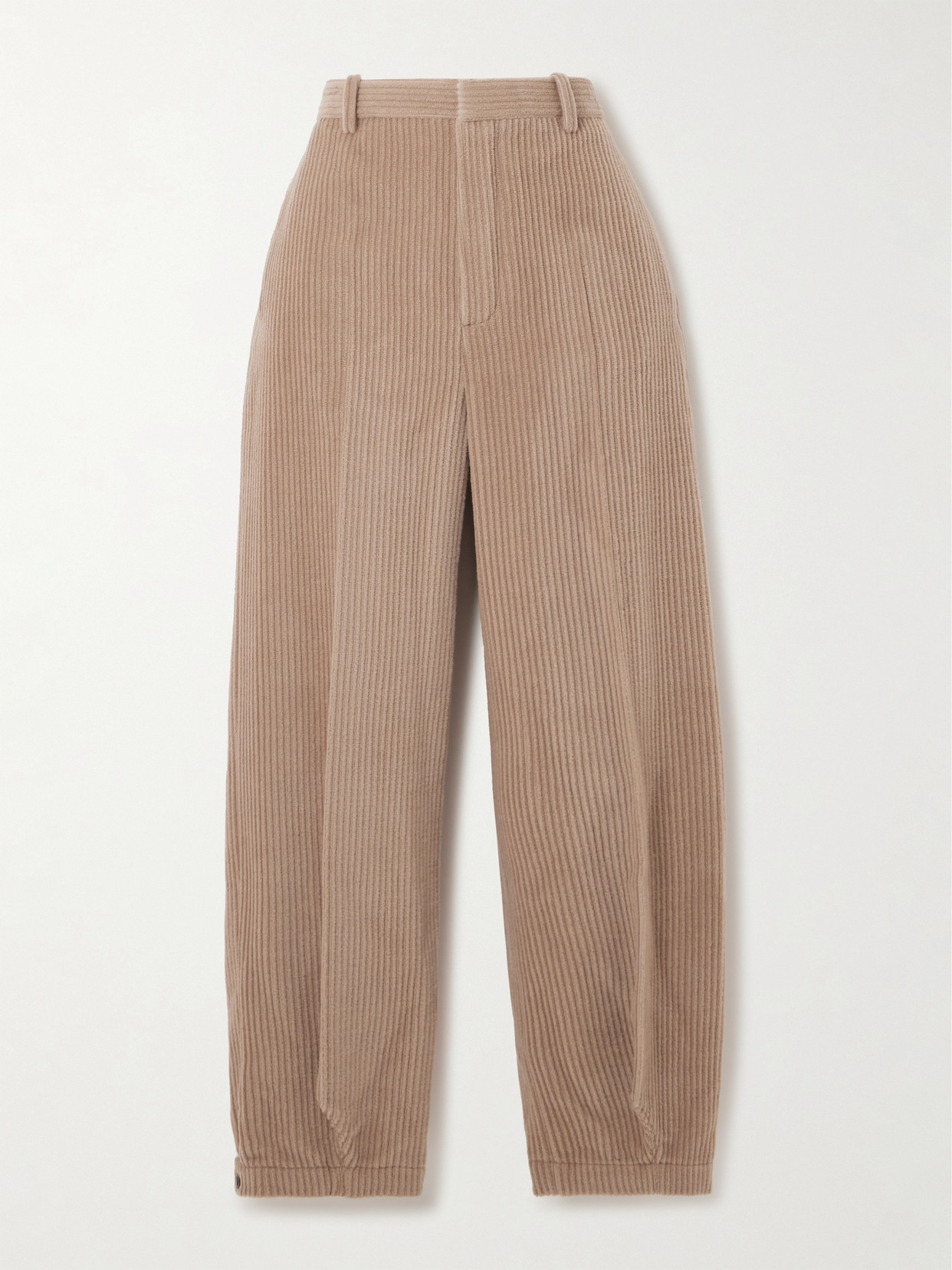 Loro Piana Cropped Cotton And Cashmere-blend Corduroy Tapered Pants In Neutrals