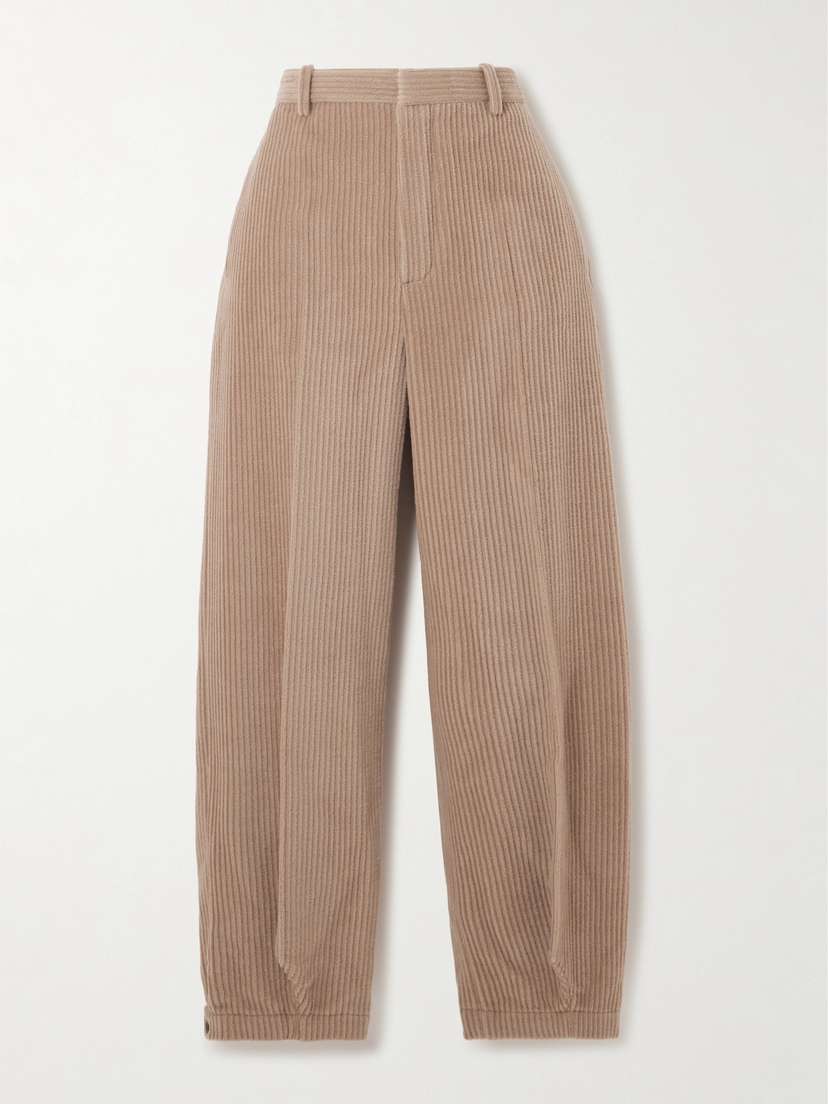 Loro Piana Cropped Cotton And Cashmere-blend Corduroy Tapered Pants