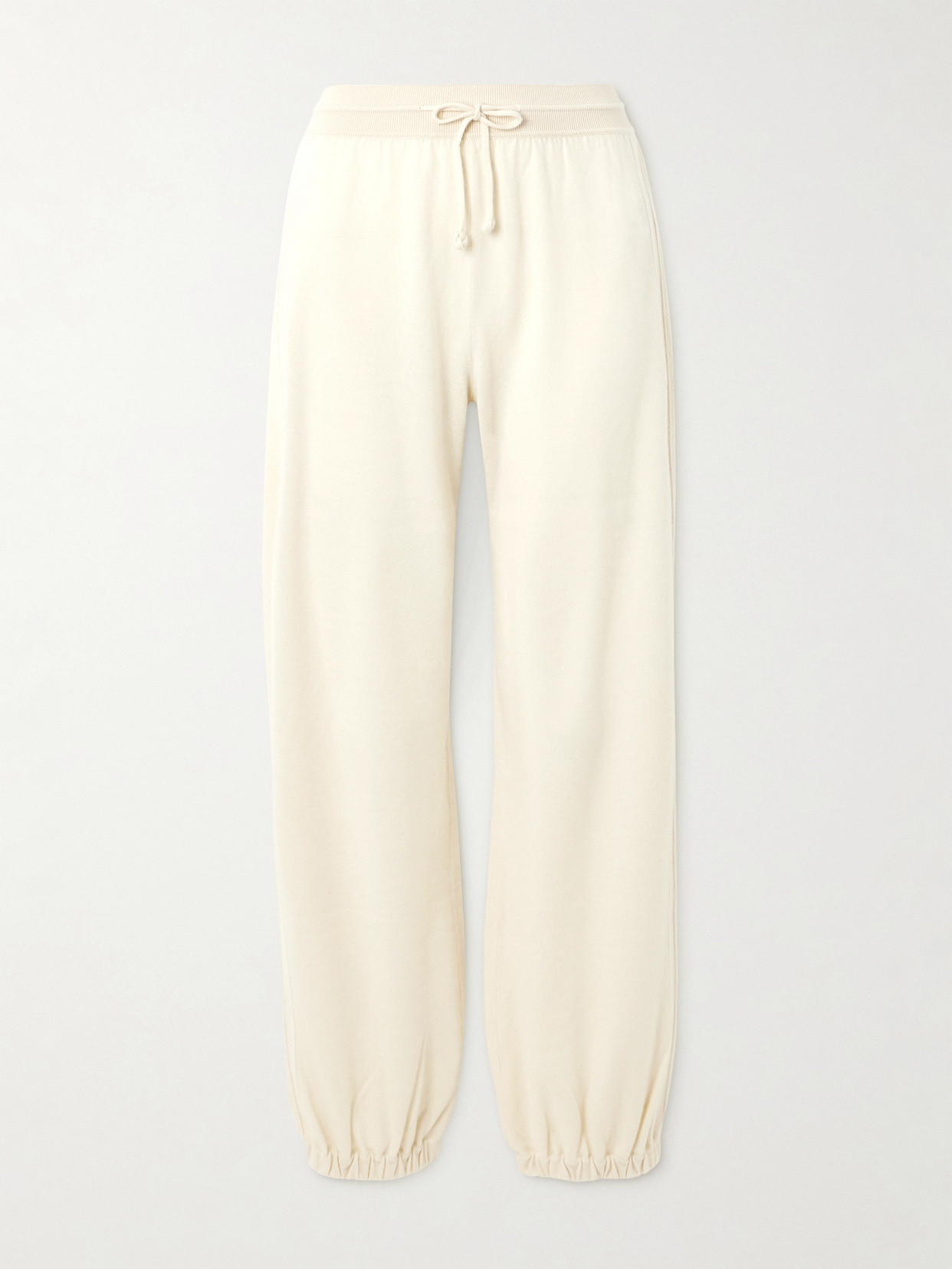 Loro Piana Cashmere Tapered Track Pants In Cream
