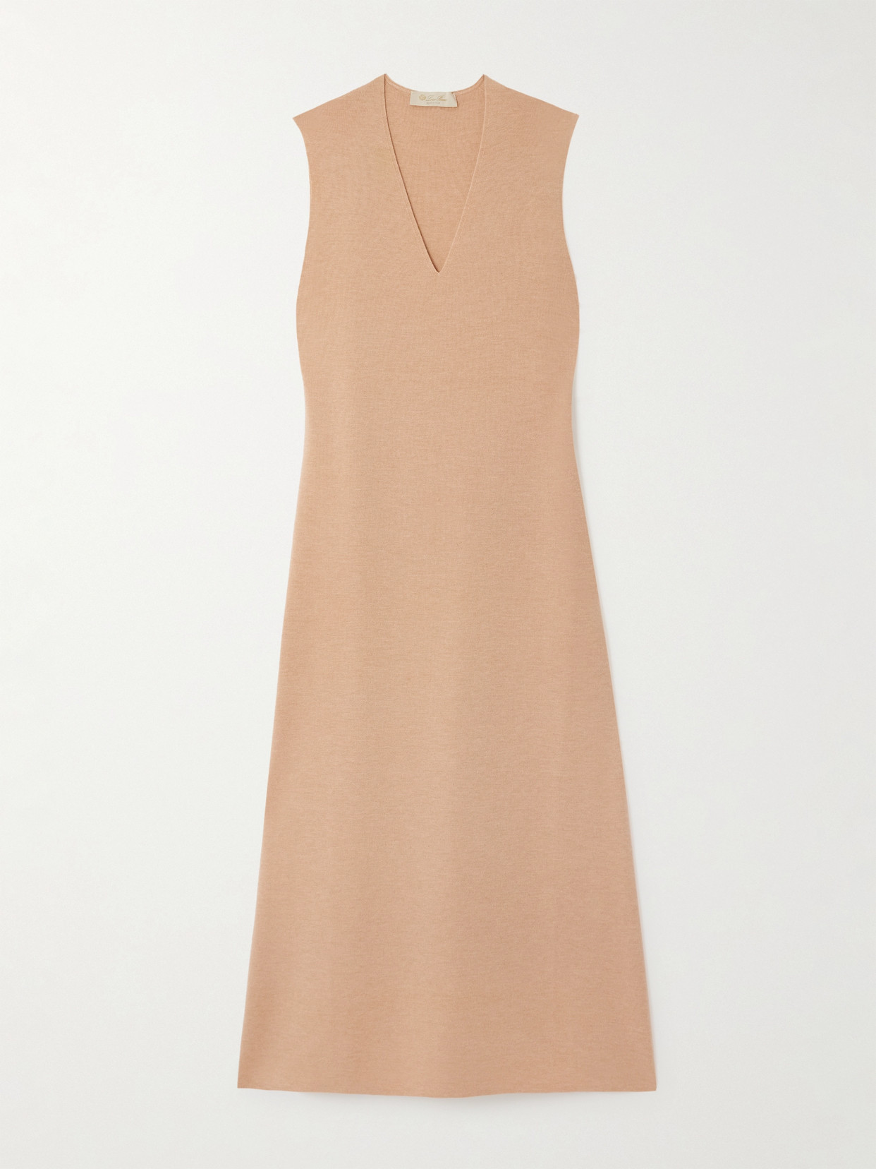 Loro Piana Cocooning Delicate Cashmere-silk Midi Dress In Neutrals