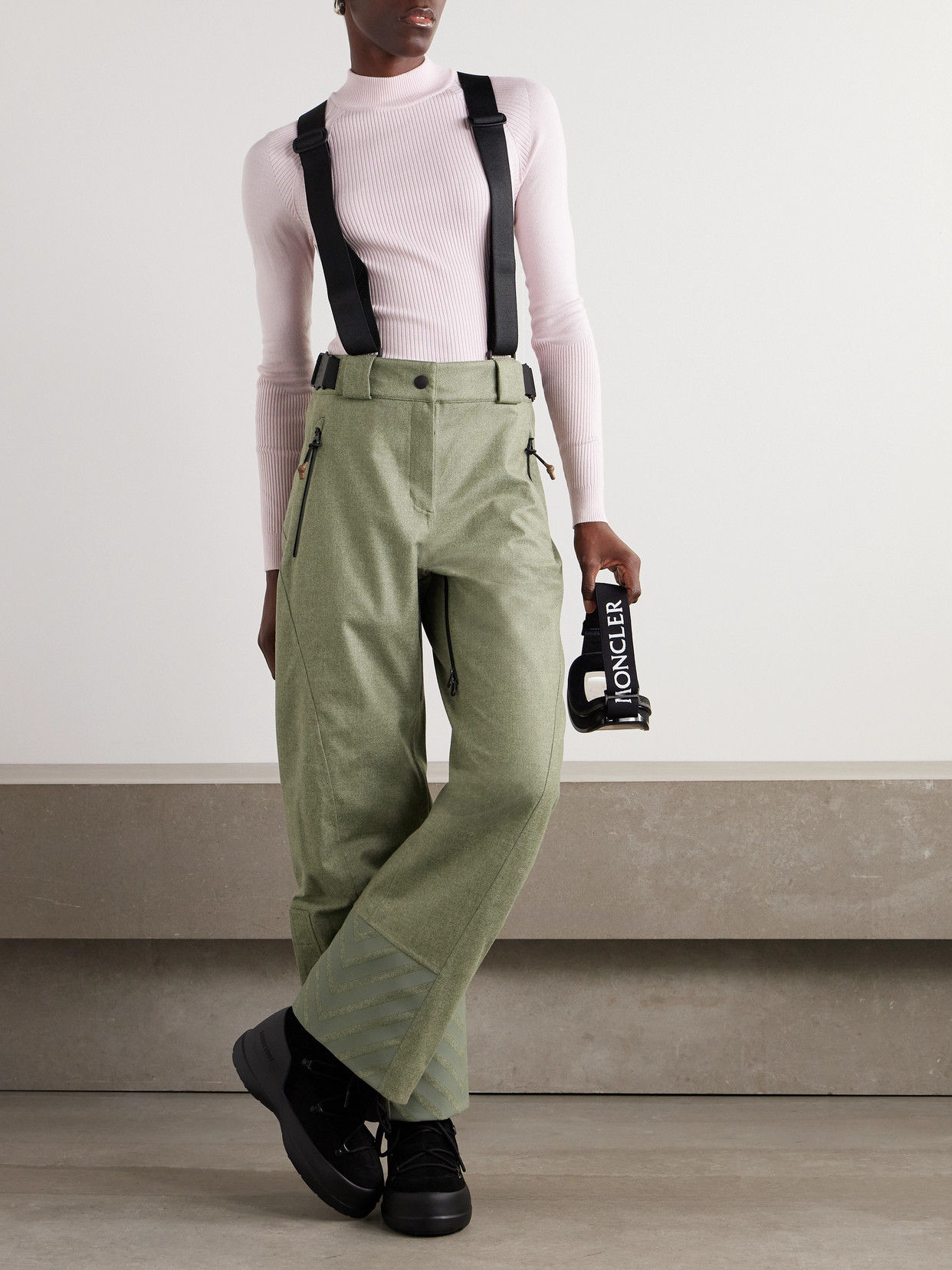 Loro Piana Grosgrain-trimmed Wool And Cashmere-blend Salopettes In Green
