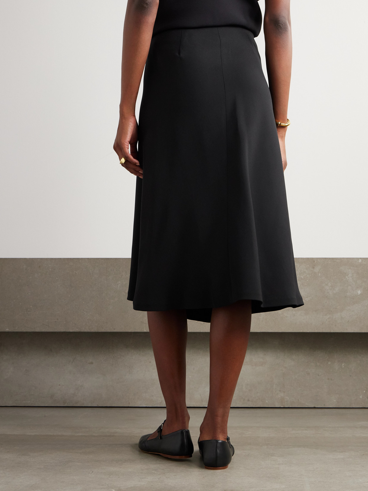 Alida Bead-Embellished Pleated Silk Crepe De Chine Midi