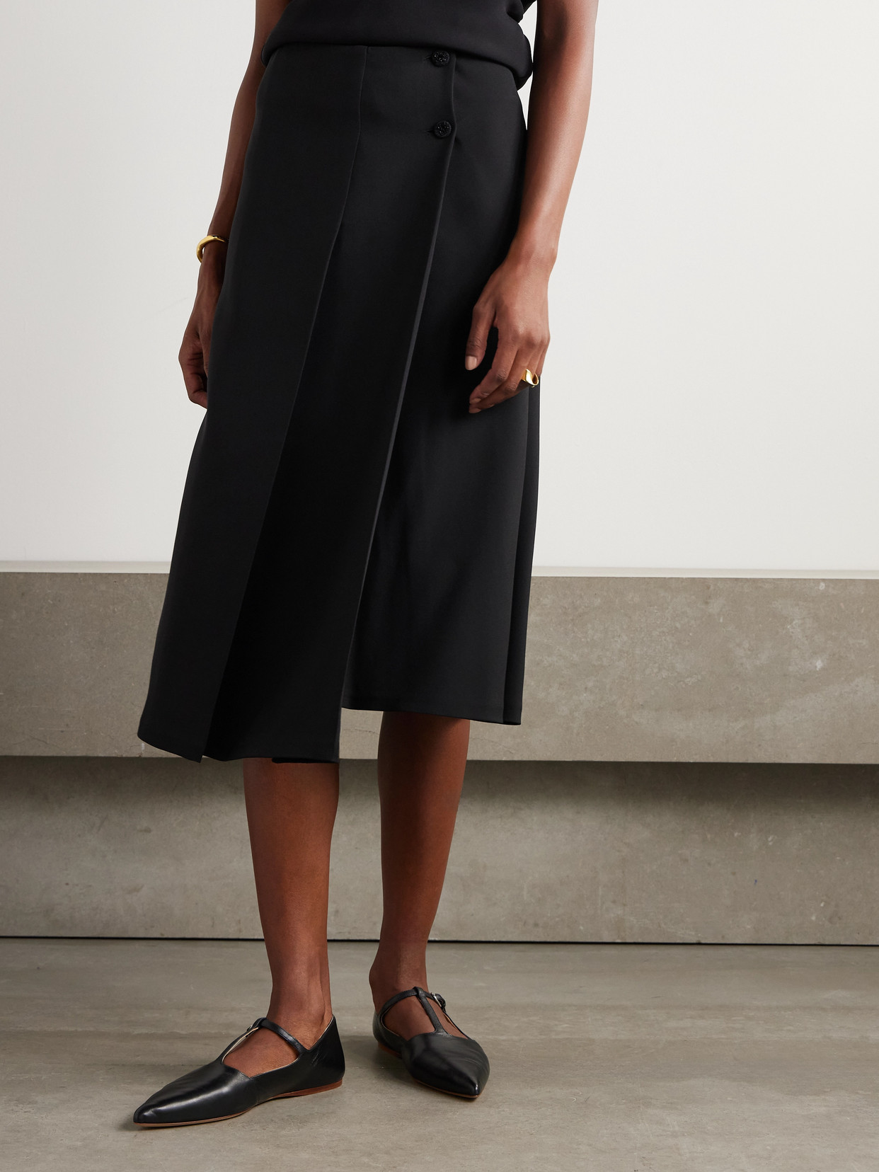 Alida Bead-Embellished Pleated Silk Crepe De Chine Midi
