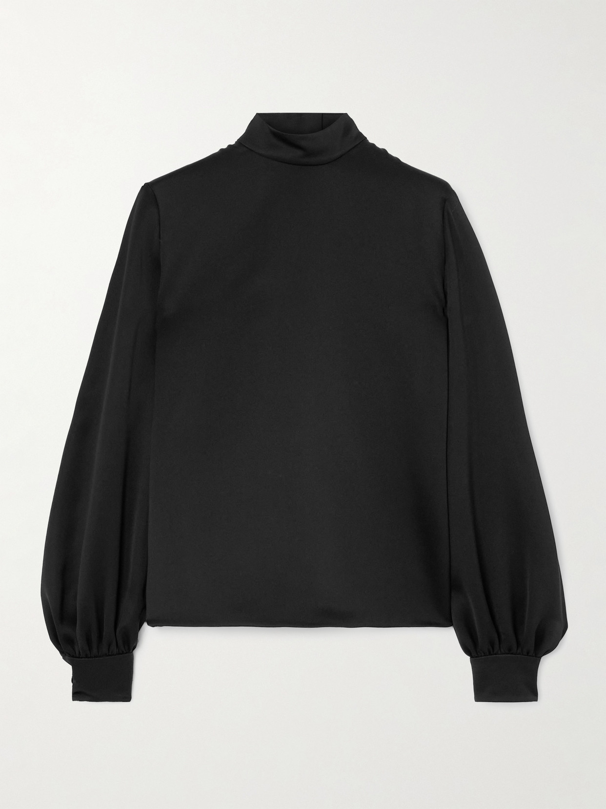 Loro Piana Carys Embellished Silk-satin Blouse In Black