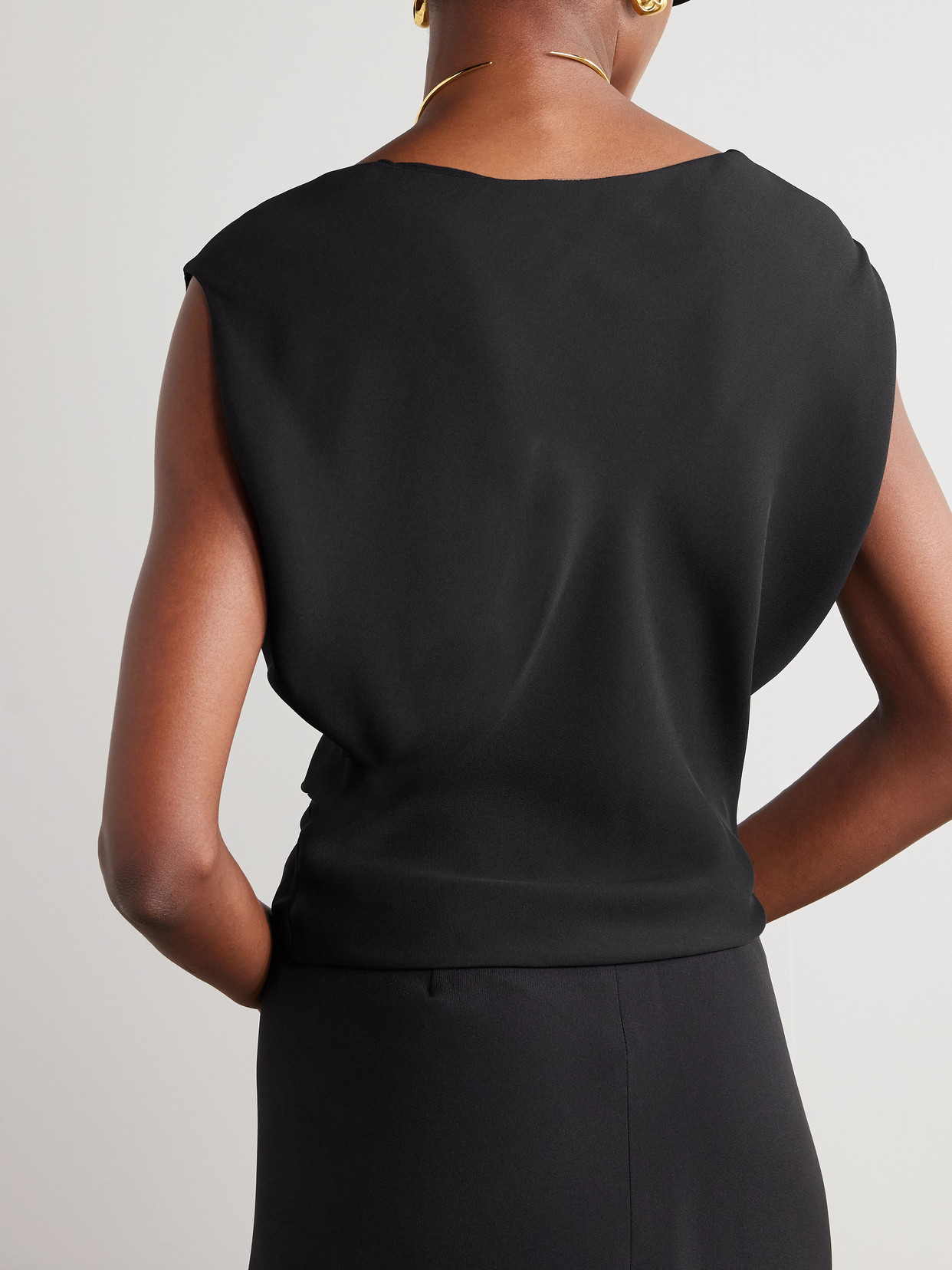 Cristyn Gathered Silk Crepe De Chine Top