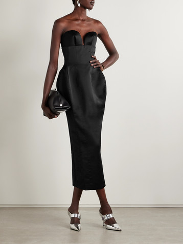 Mônot Strapless duchesse-satin gown