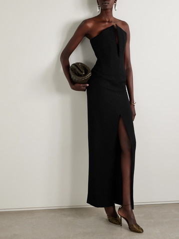 Mônot Strapless crepe gown