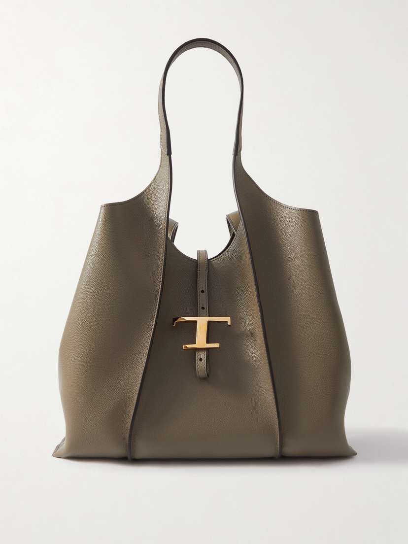 Tod's T Timeless Textured-leather Shoulder Bag