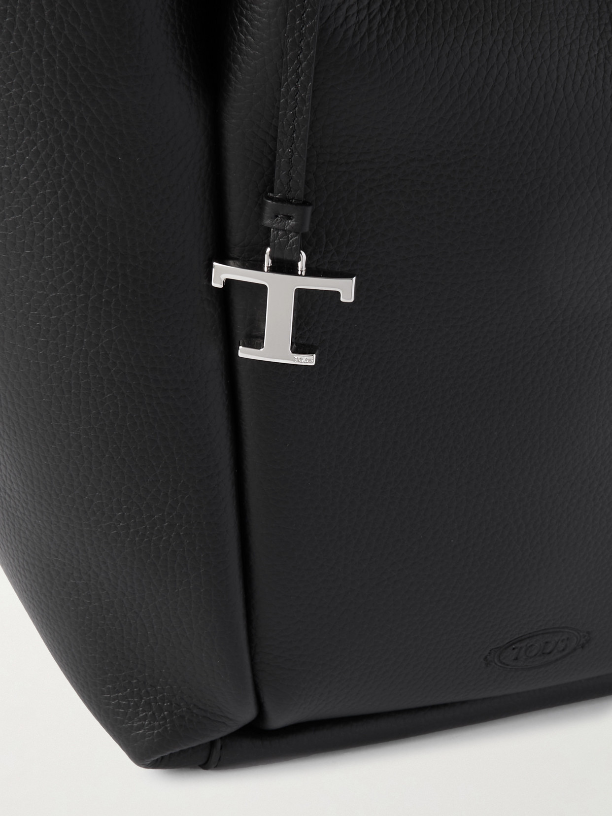 Tod's Api Textured-leather Tote In Black