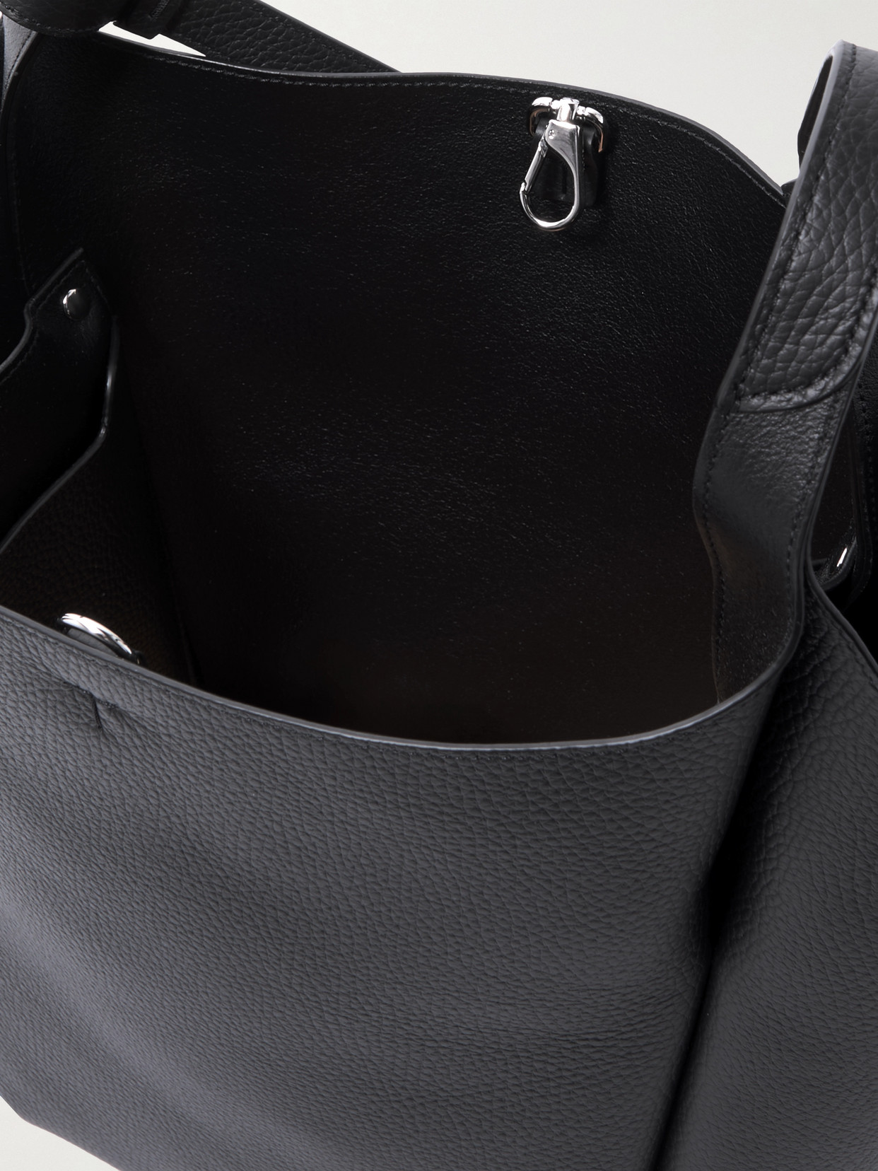 Tod's Api Textured-leather Tote In Black