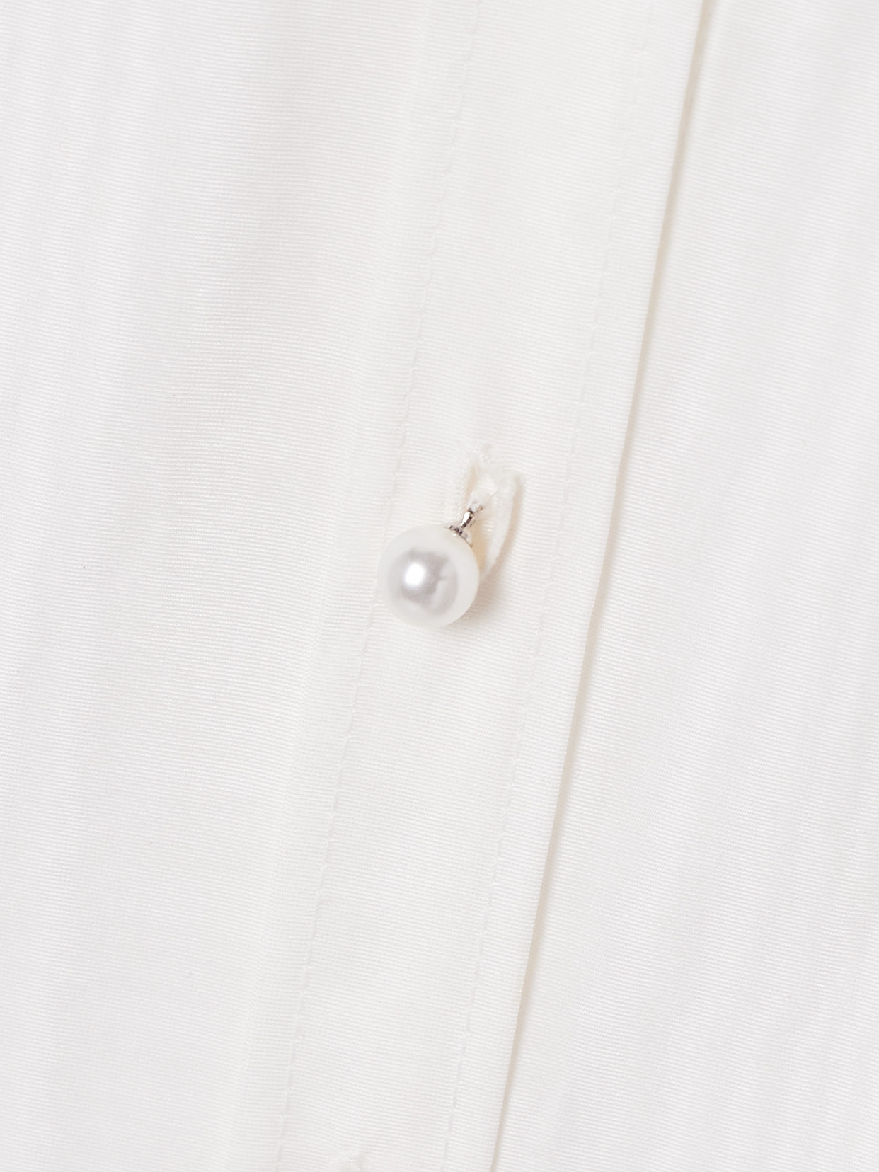 CAROLINA HERRERA ICON FAUX PEARL-EMBELLISHED MOIRE SHIRT
