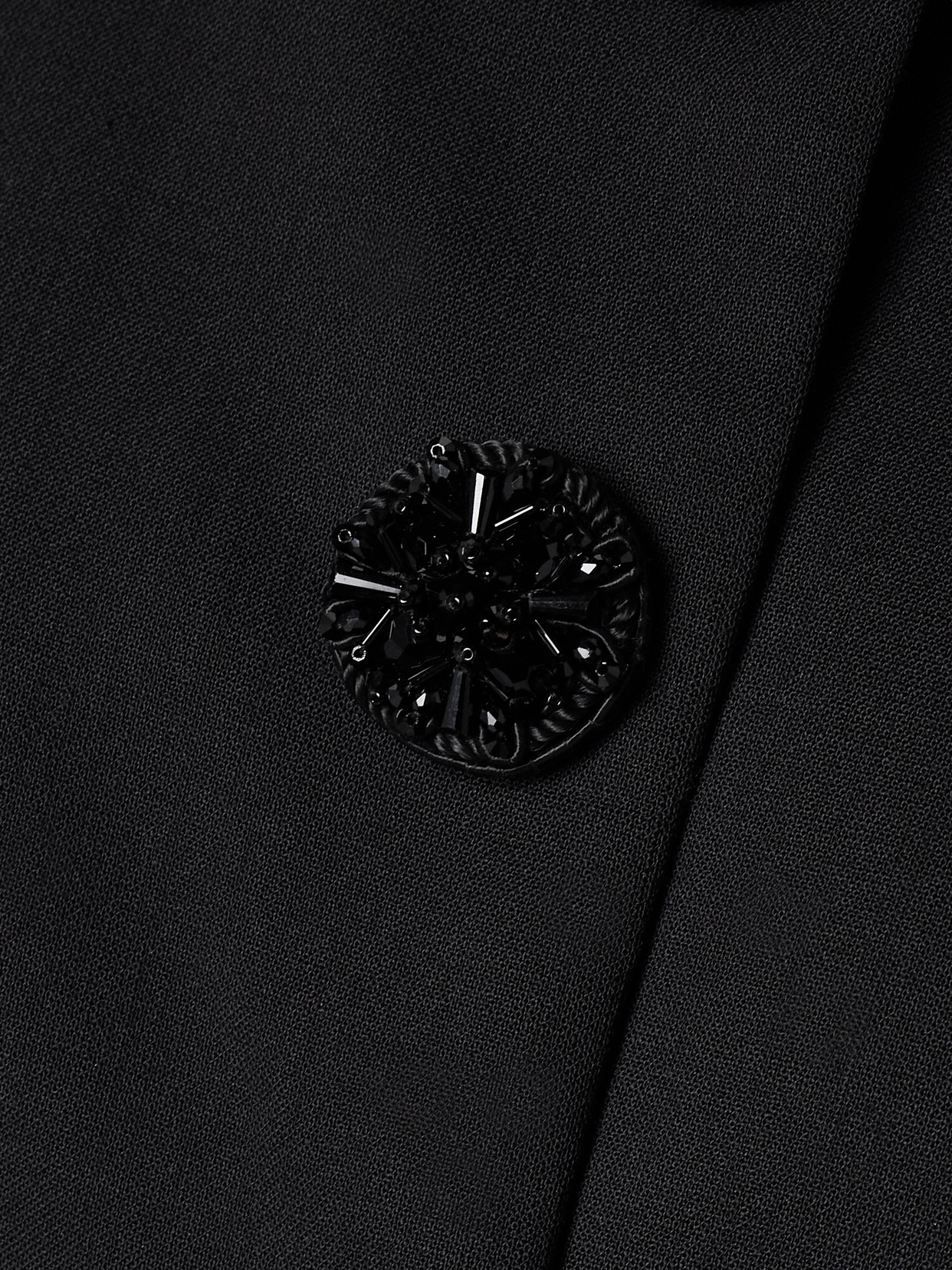 Carolina Herrera Cutout Embellished Tulle-trimmed Wool-blend Crepe Jacket In Black