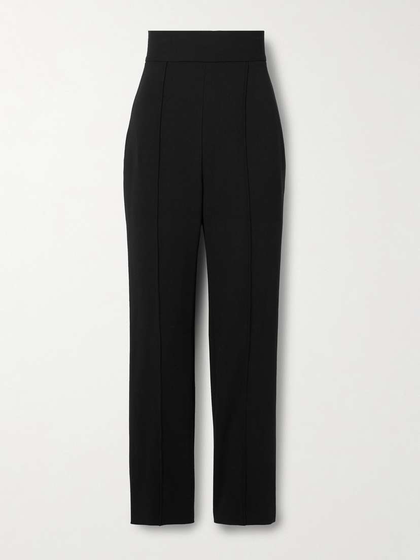 Carolina Herrera Cropped Wool-blend Crepe Slim-leg Pants