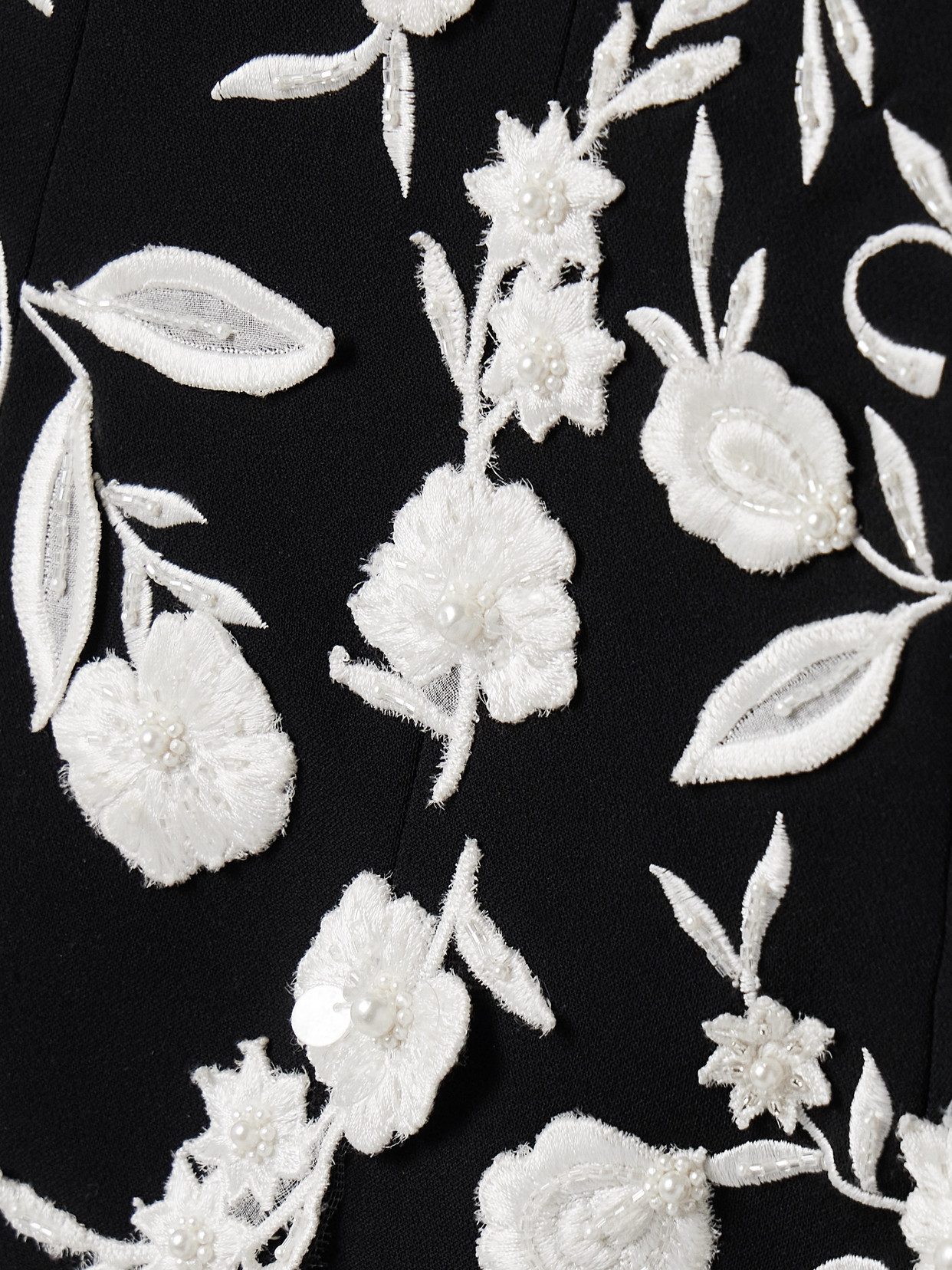 Carolina Herrera Floral-embroidered Midi Dress In Black