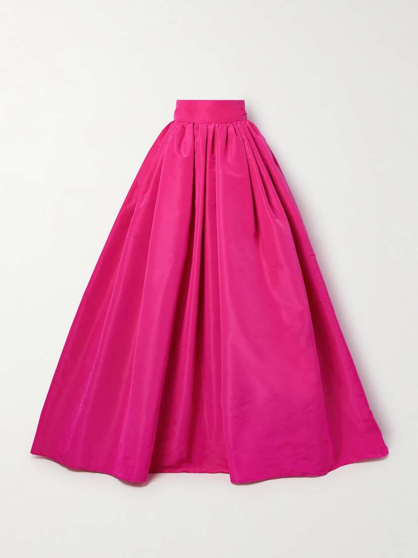 Carolina Herrera Pleated Silk-faille Maxi Skirt