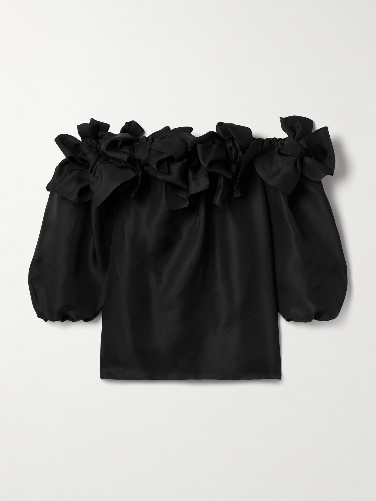 Carolina Herrera Rosette Off-shoulder Top In Black