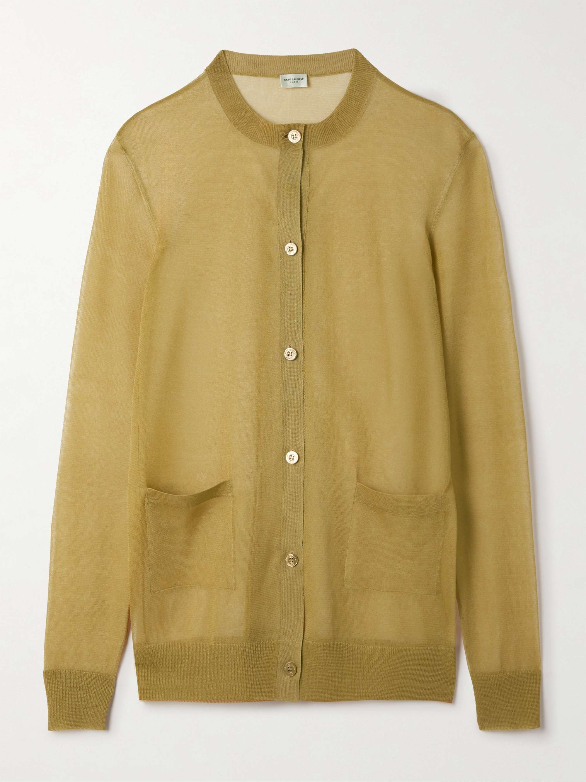 SAINT LAURENT Knitted silk cardigan NET A PORTER