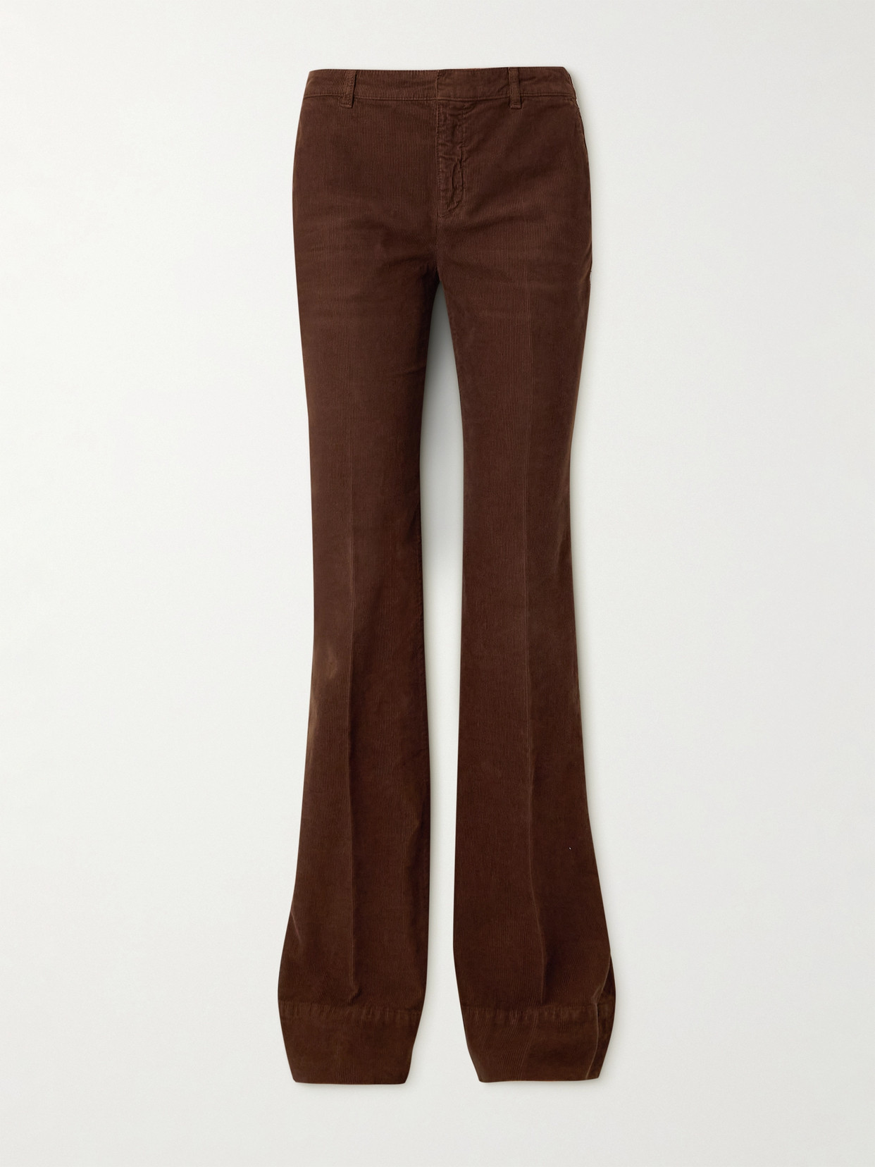 Saint Laurent Cotton-corduroy Bootcut Pants In Brown