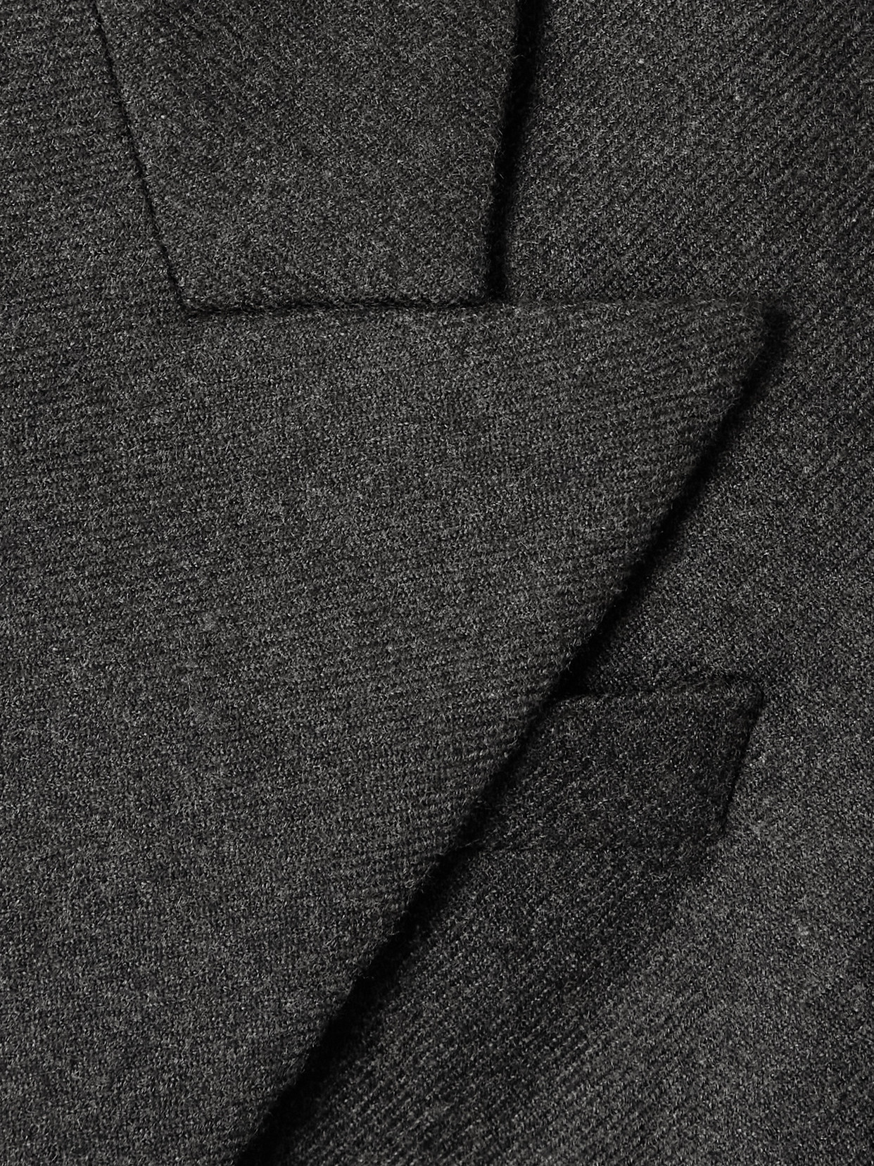 Saint Laurent Double-breasted Cashmere-twill Blazer In Gray