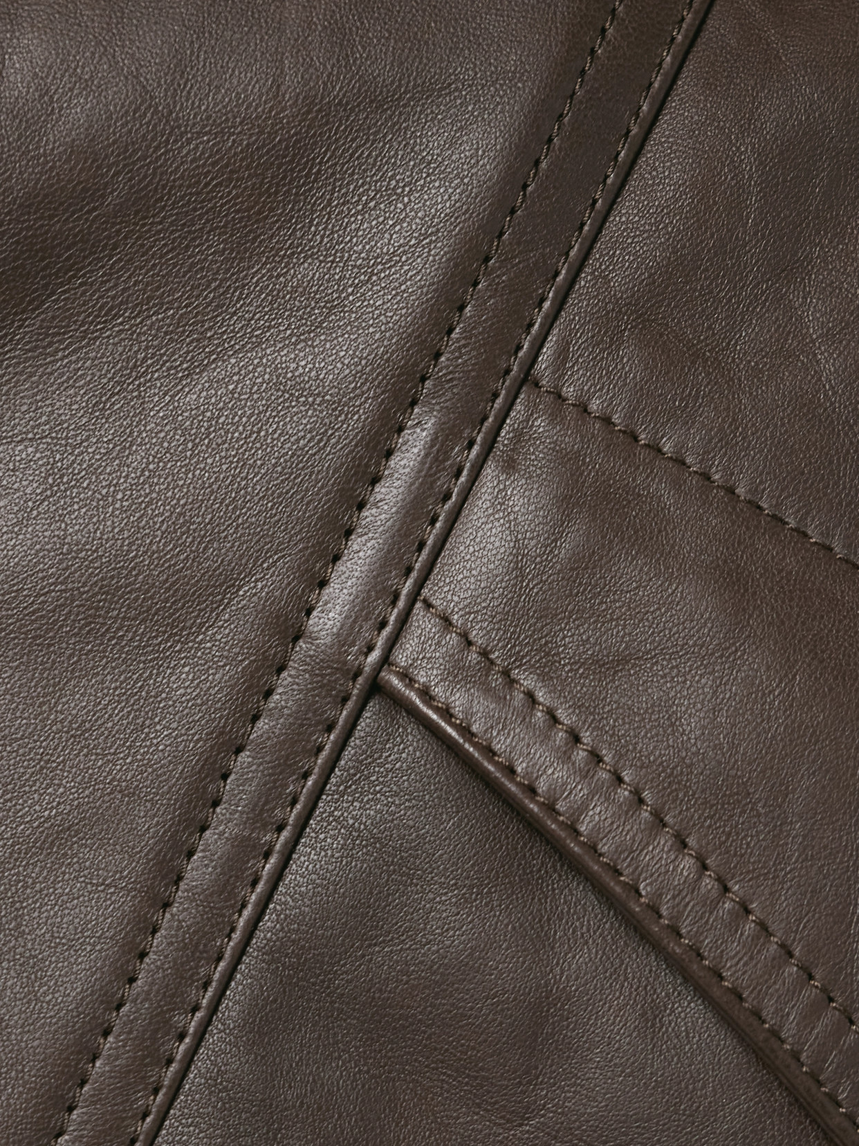 Saint Laurent Leather Jacket In Brown