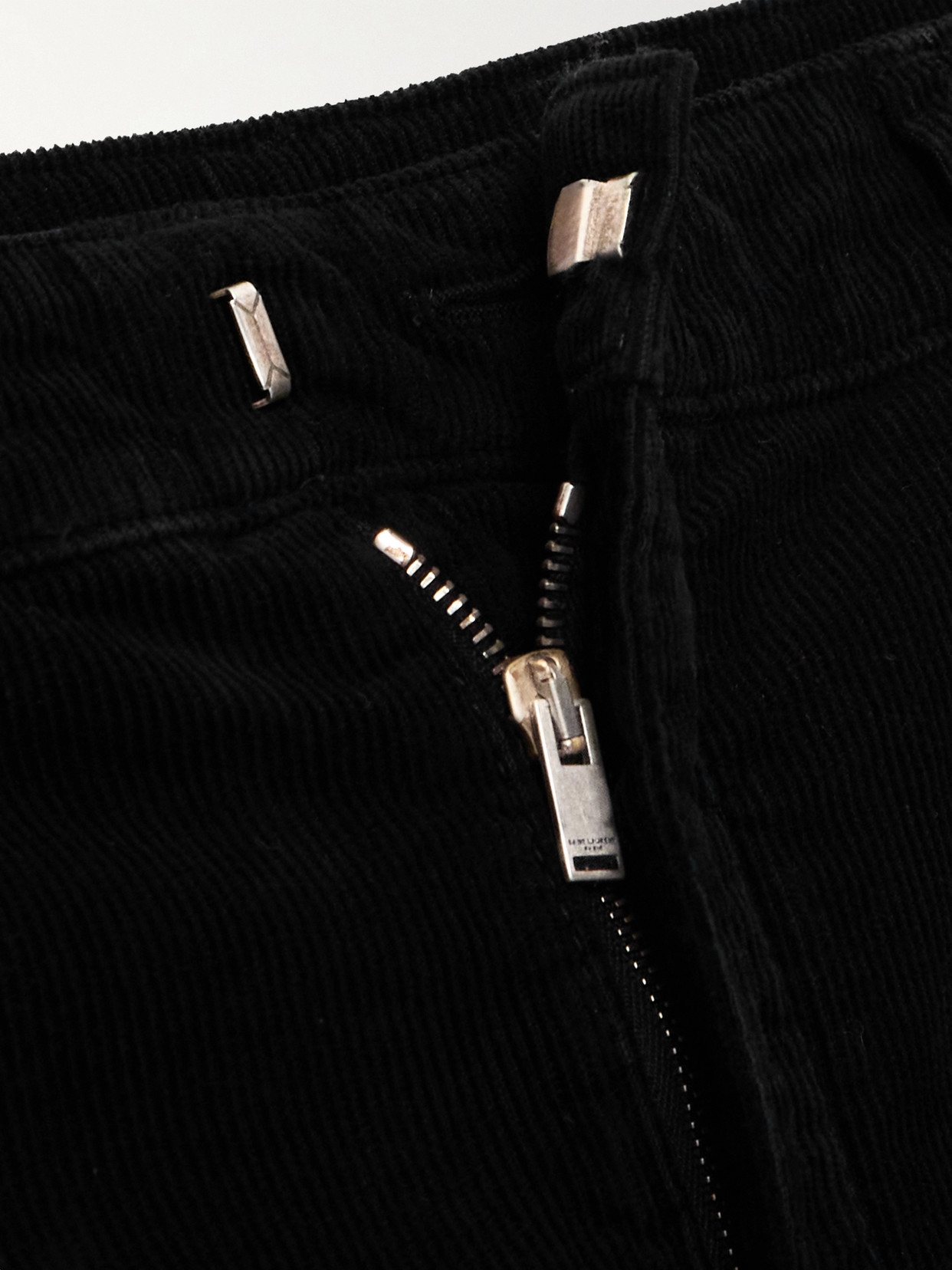Saint Laurent Cotton-corduroy Bootcut Pants In Black