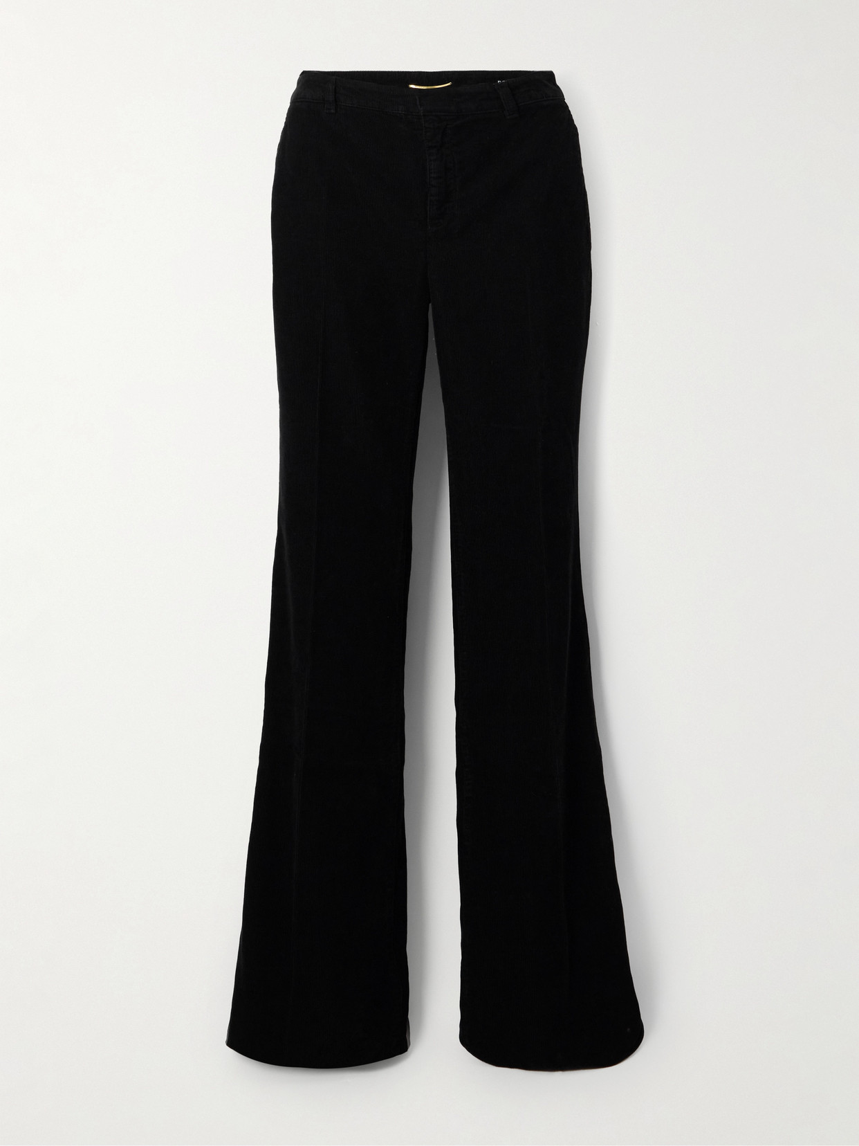 Saint Laurent Cotton-corduroy Bootcut Pants In Black