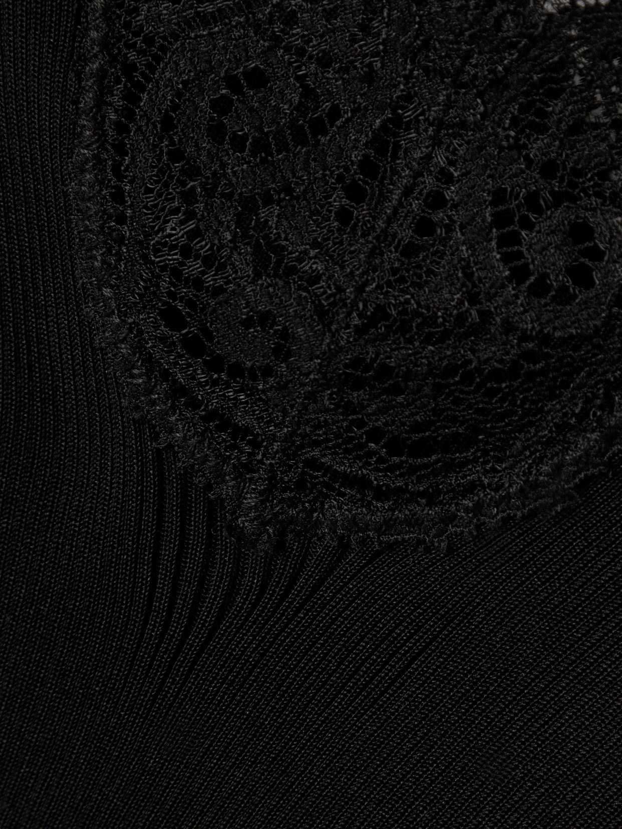 Saint Laurent Lace-trimmed Ribbed Silk-jersey Tank Top In Black