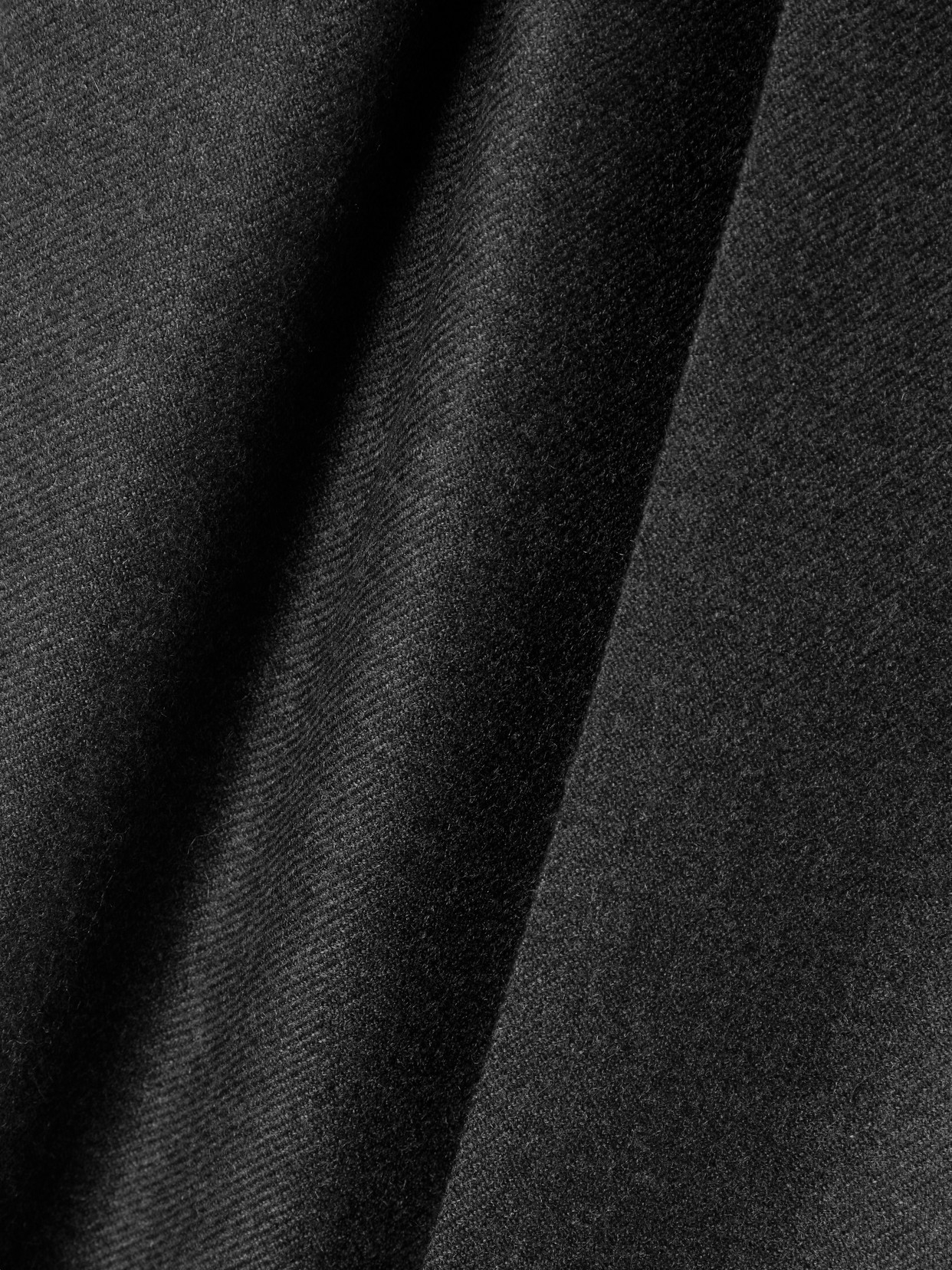 Saint Laurent Pleated Cashmere-twill Wide-leg Pants In Gray