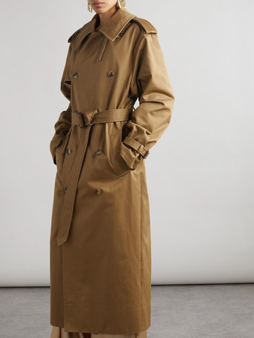 Saint Laurent Oversized belted cotton-twill trench coat