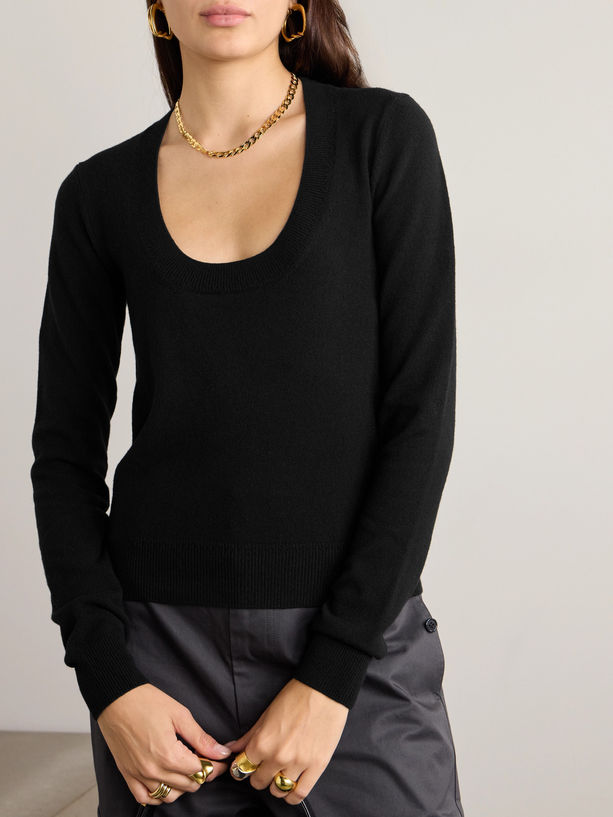 Saint Laurent Wool Sweater In Black