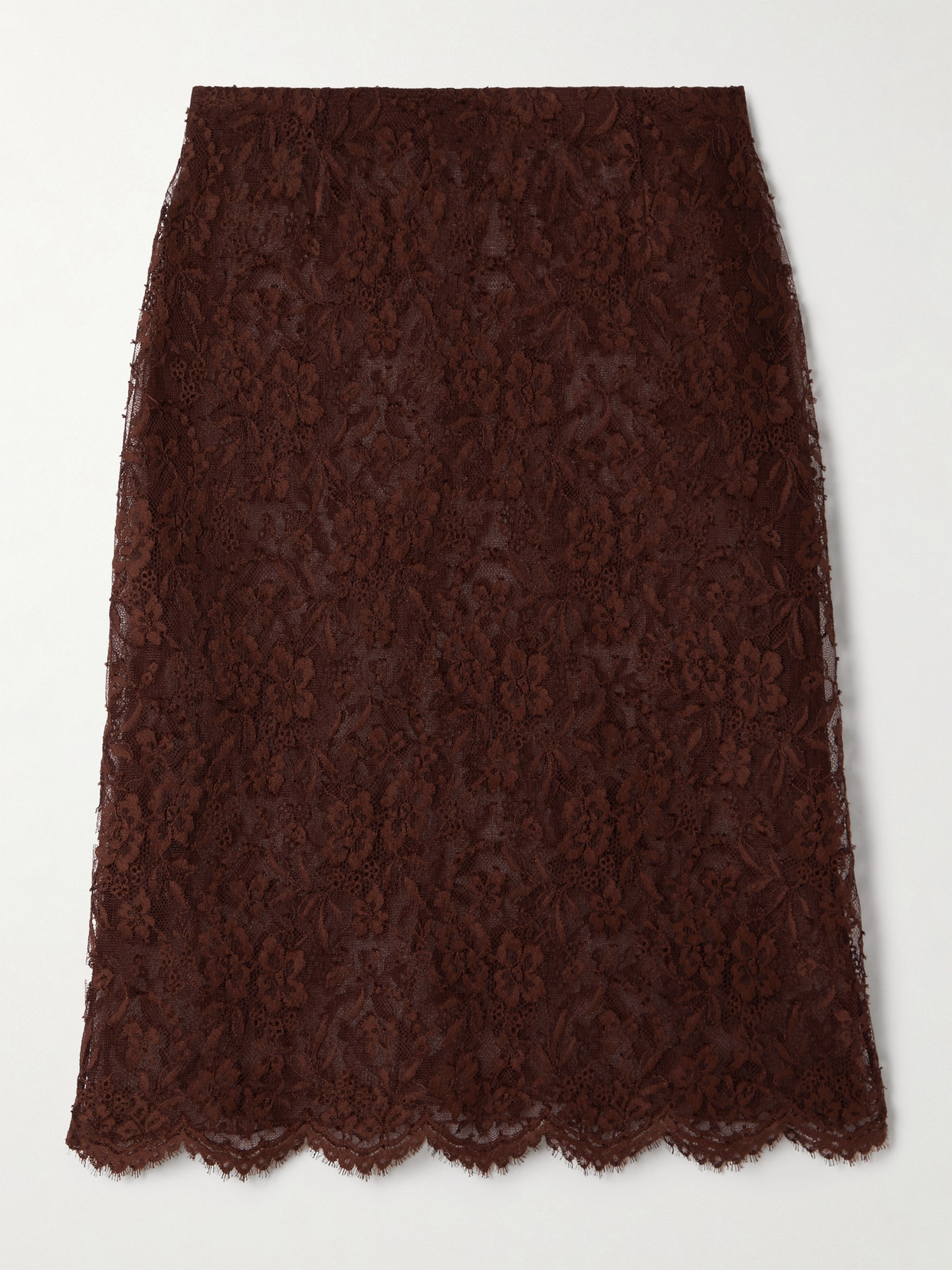 Saint Laurent Lace Midi Skirt In Gray