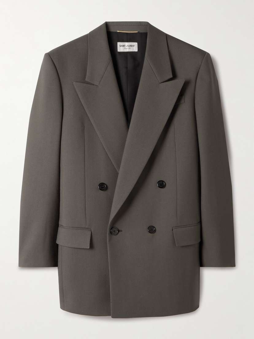 Saint Laurent Double-breasted Wool-gabardine Blazer