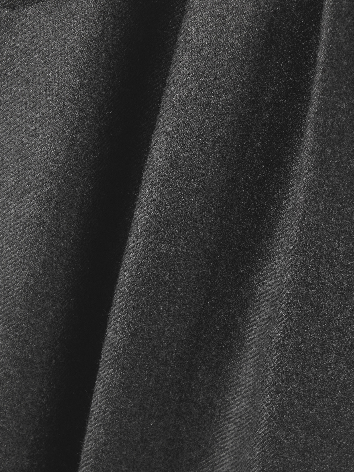 Saint Laurent Flared Pleated Cashmere Shorts In Gray