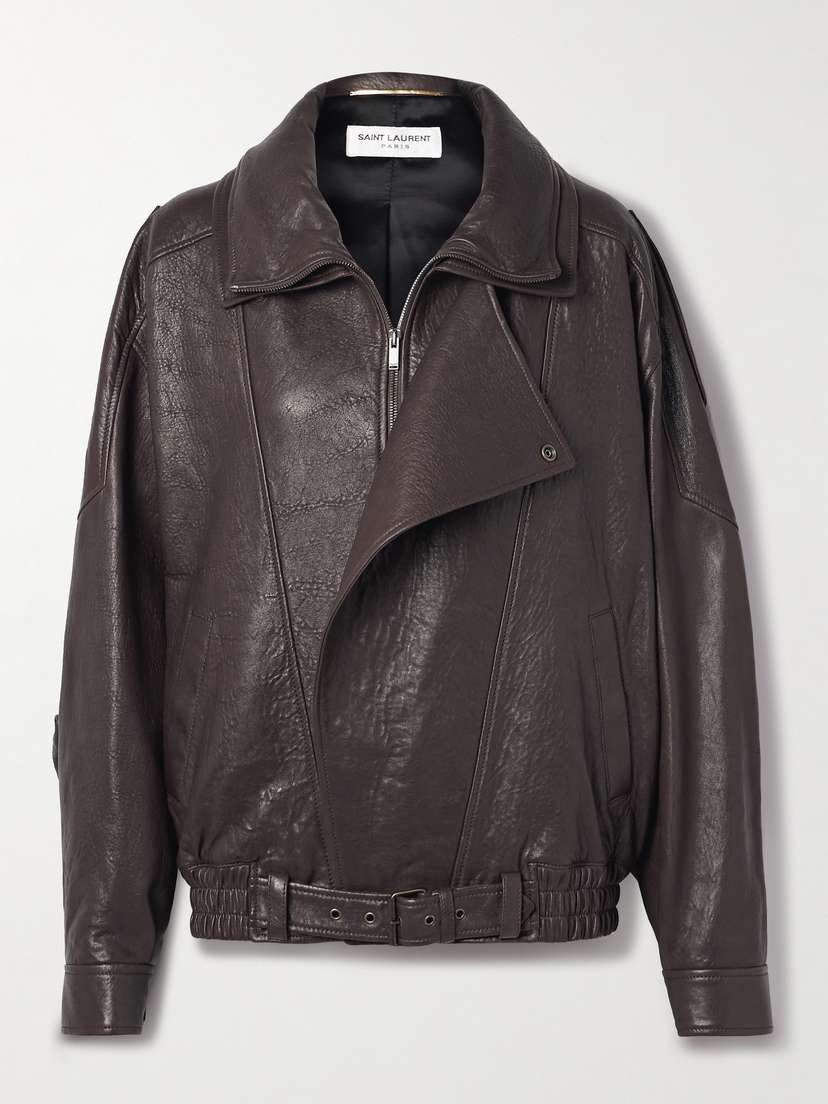 Saint Laurent Oversized Textured-leather Jacket