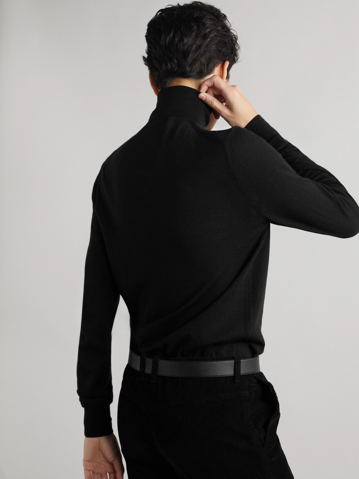 Saint Laurent Wool Turtleneck Sweater In Black
