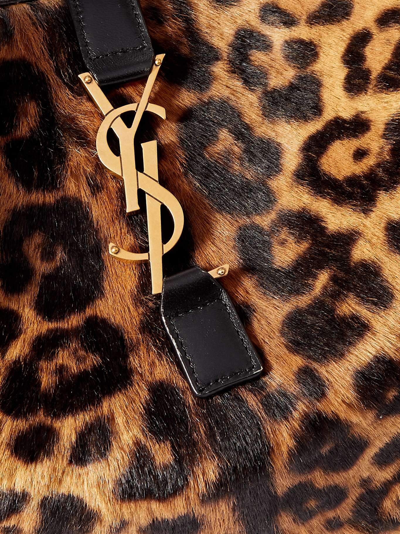 LE 5 À 7 BEA TOTE BAG 50 IN LEOPARD PRINT LEATHER GOLD LOGO