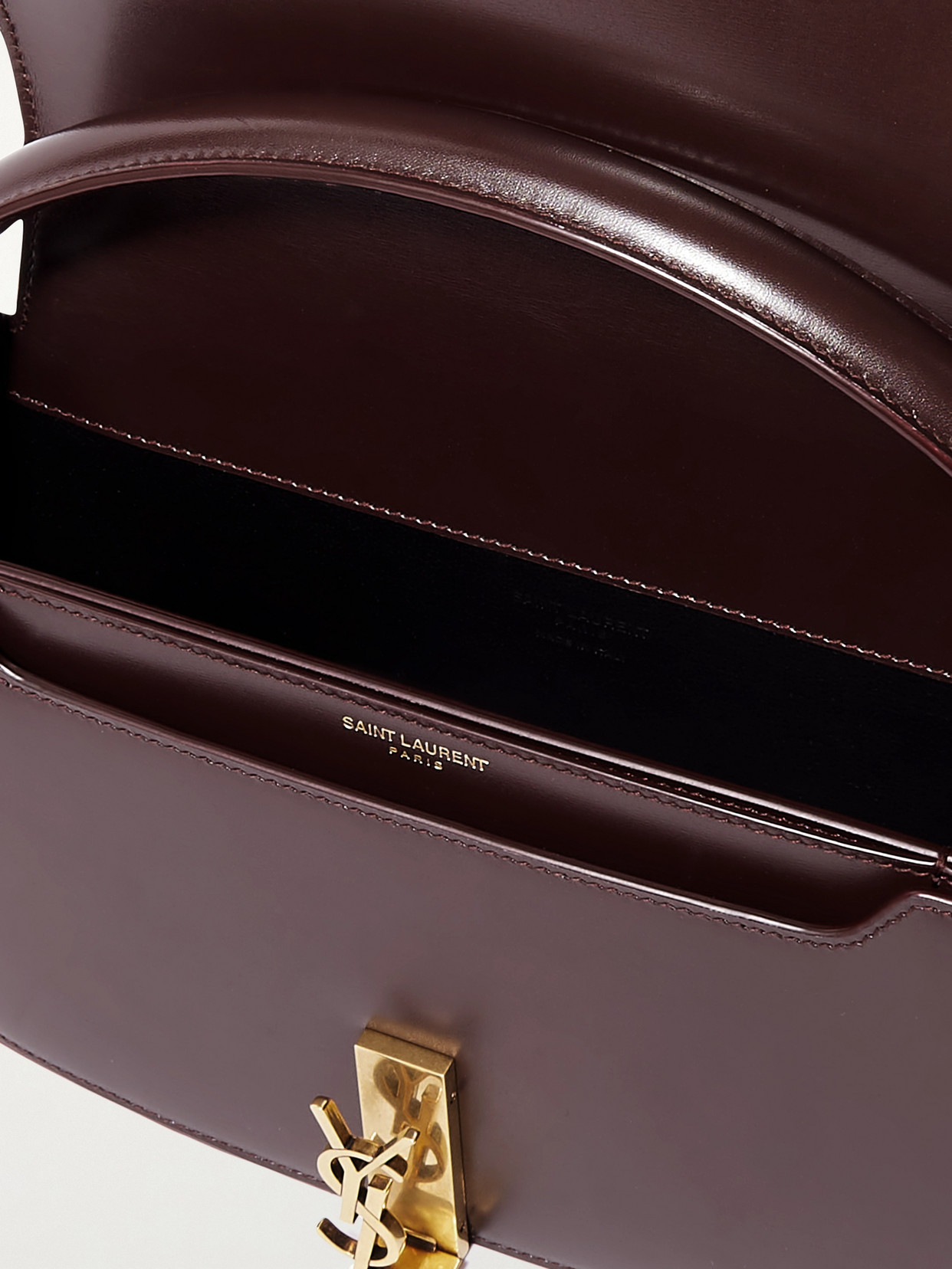 Saint Laurent Voltaire Embellished Leather Tote In Brown