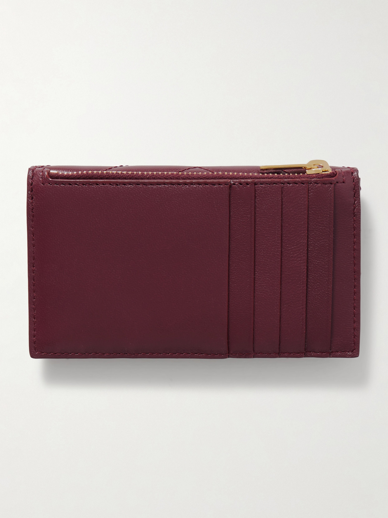 Saint Laurent Cassandre Matelassé Leather Wallet In Red