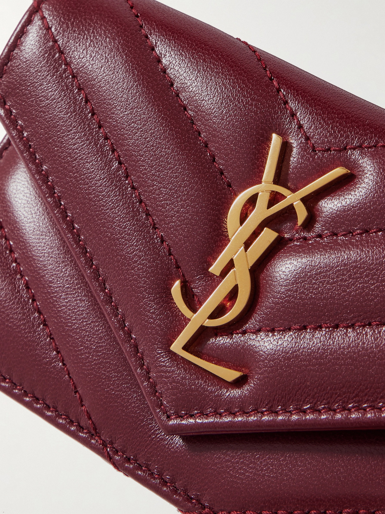 Saint Laurent Cassandre Matelassé Leather Wallet In Red
